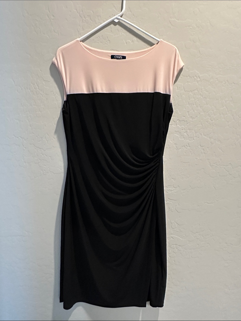 Chaps Pink and Black Colorblock Midi Dress size L